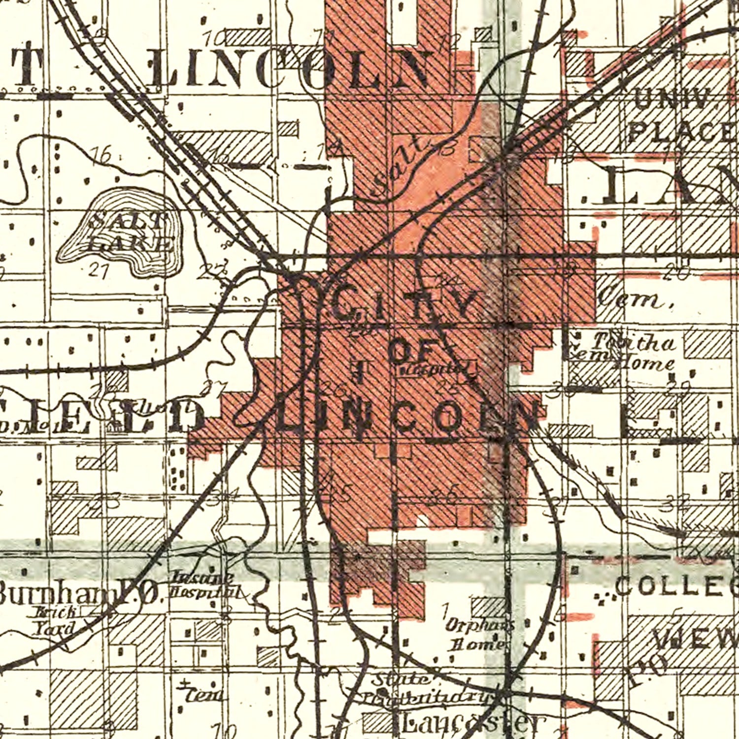 Vintage Map of Lancaster County, Nebraska 1903 -Not available at Minden location-