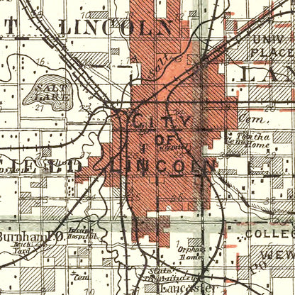 Vintage Map of Lancaster County, Nebraska 1903 -Not available at Minden location-