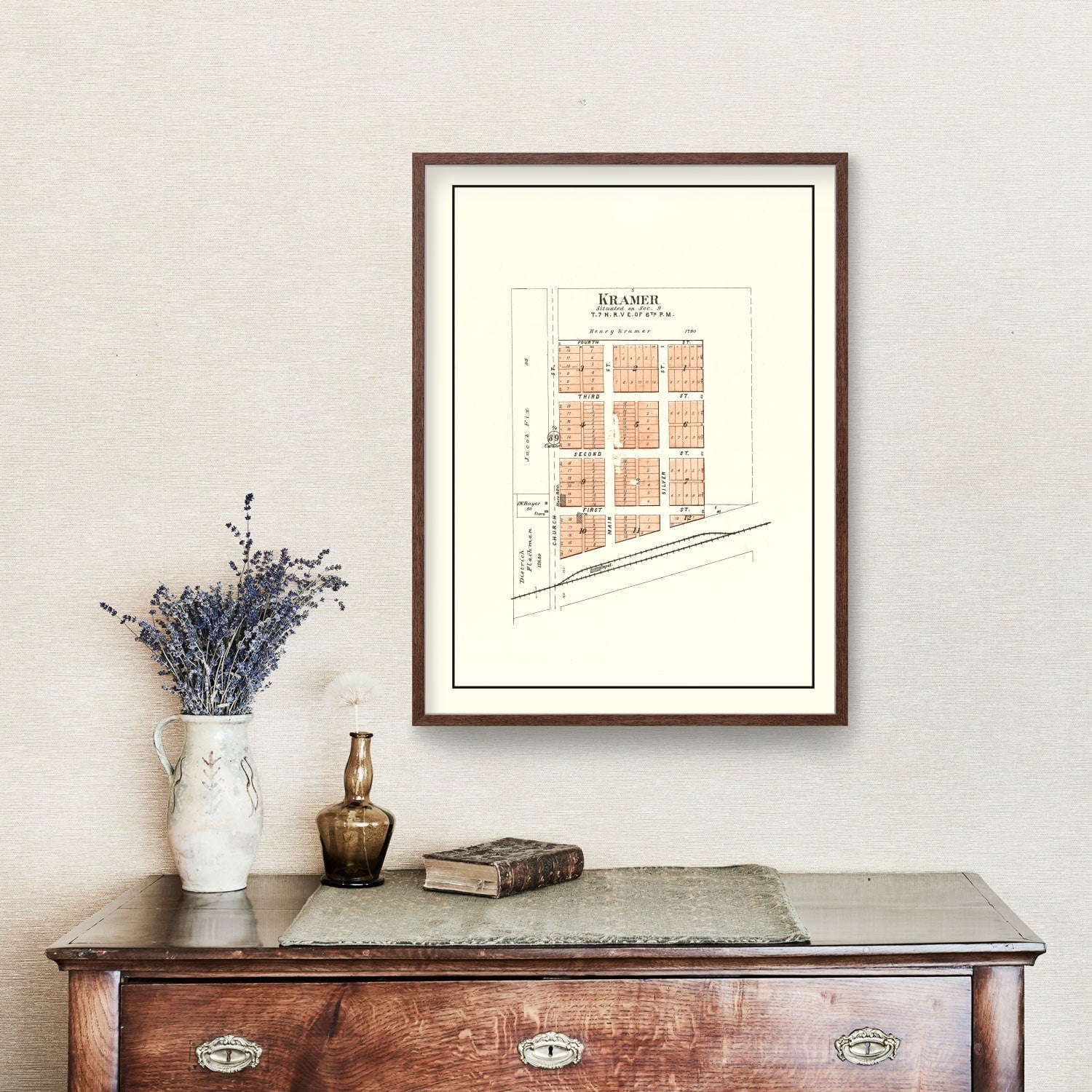 Vintage Map of Kramer, Nebraska 1903 -Not available at Minden location-