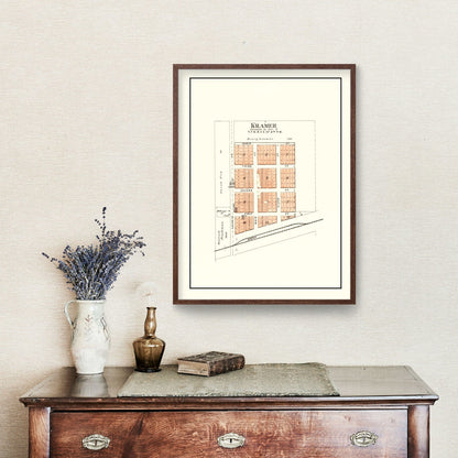 Vintage Map of Kramer, Nebraska 1903 -Not available at Minden location-