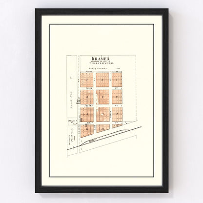 Vintage Map of Kramer, Nebraska 1903 -Not available at Minden location-