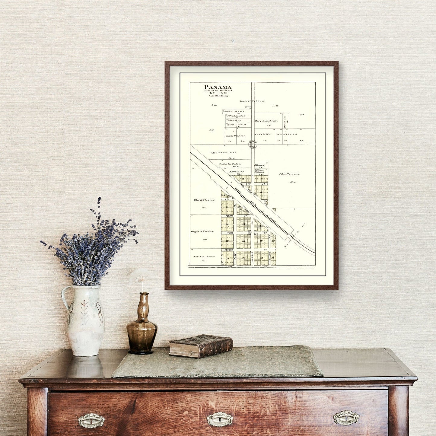 Vintage Map of Panama, Nebraska 1903 -Not available at Minden location-