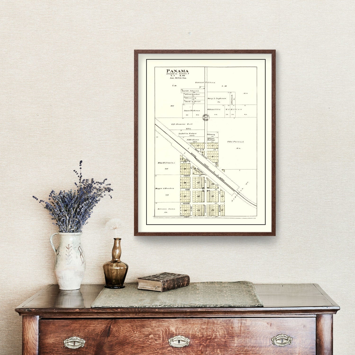 Vintage Map of Panama, Nebraska 1903 -Not available at Minden location-