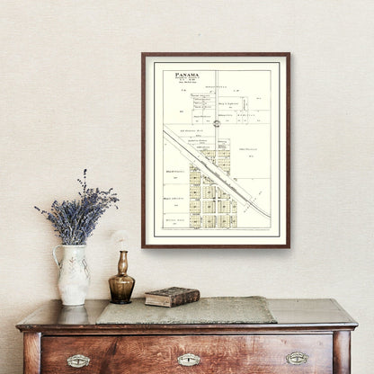 Vintage Map of Panama, Nebraska 1903 -Not available at Minden location-