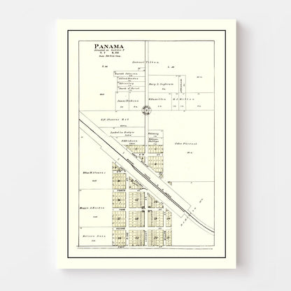 Vintage Map of Panama, Nebraska 1903 -Not available at Minden location-