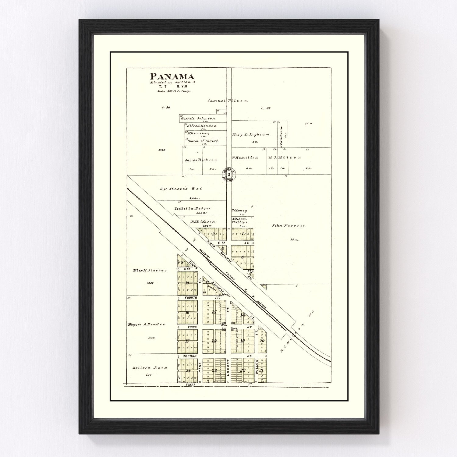 Vintage Map of Panama, Nebraska 1903 -Not available at Minden location-