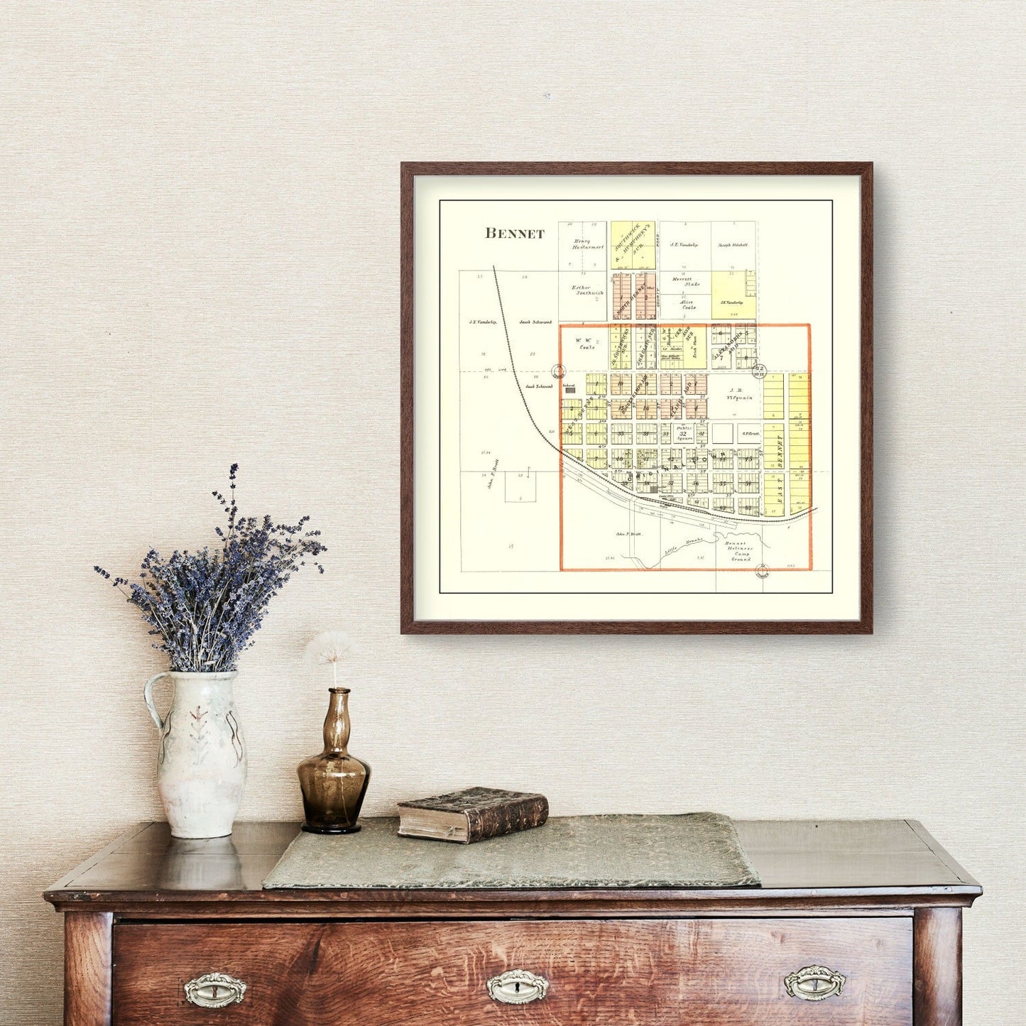 Vintage Map of Bennet, Nebraska 1903 -Not available at Minden location-