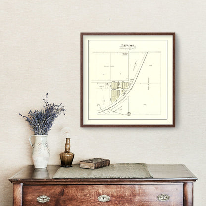 Vintage Map of Denton, Nebraska 1903 -Not available at Minden location-