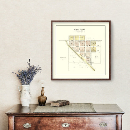 Vintage Map of Cheney, Nebraska 1903 -Not available at Minden location-