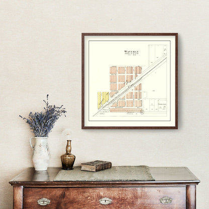 Vintage Map of Waverly, Nebraska 1903 -Not available at Minden location-