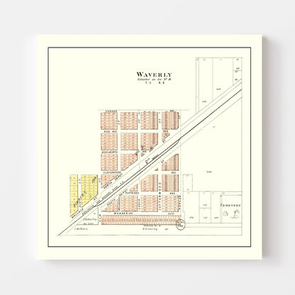 Vintage Map of Waverly, Nebraska 1903 -Not available at Minden location-