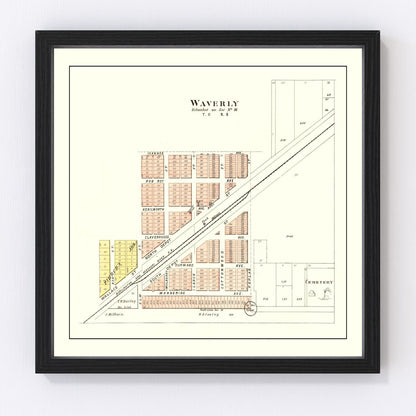 Vintage Map of Waverly, Nebraska 1903 -Not available at Minden location-