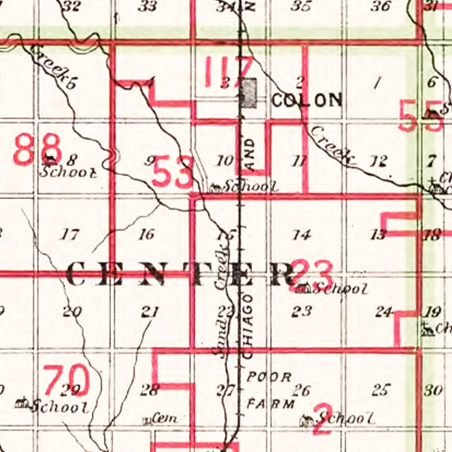 Vintage Map of Saunders County, Nebraska 1907 -Not available at Minden location-