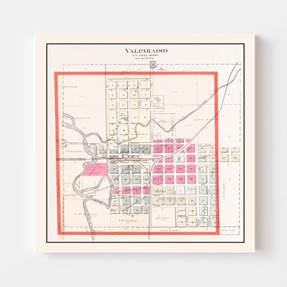 Vintage Map of Valparaiso, Nebraska 1907 -Not available at Minden location-