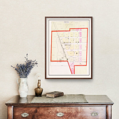 Vintage Map of Prague, Nebraska 1907 -Not available at Minden location-