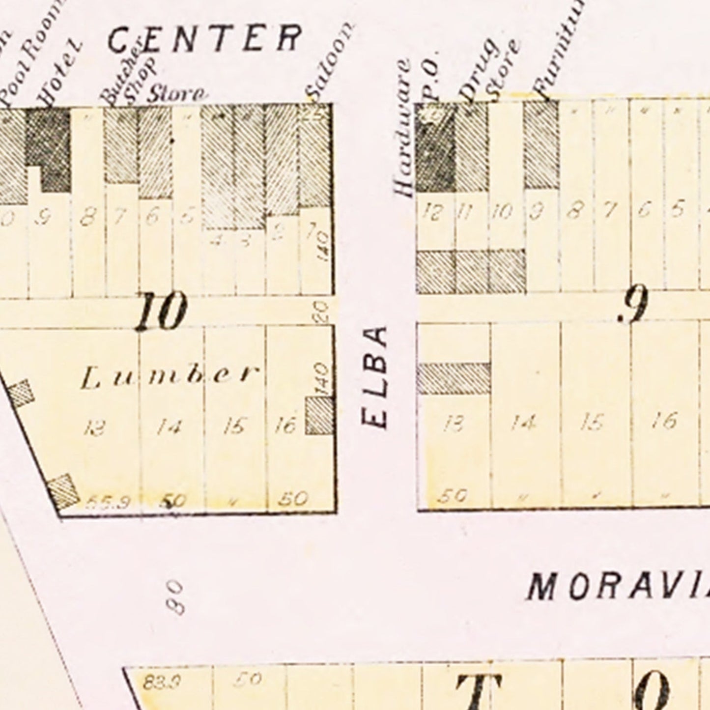 Vintage Map of Prague, Nebraska 1907 -Not available at Minden location-