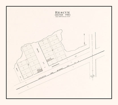 Vintage Map of Rescue, Nebraska 1907 -Not available at Minden location-
