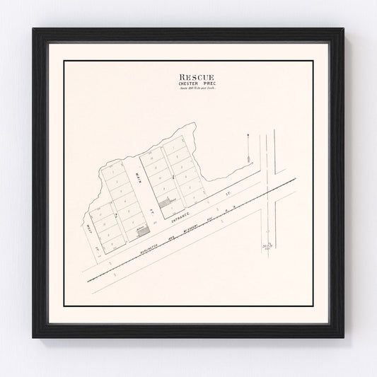 Vintage Map of Rescue, Nebraska 1907 -Not available at Minden location-