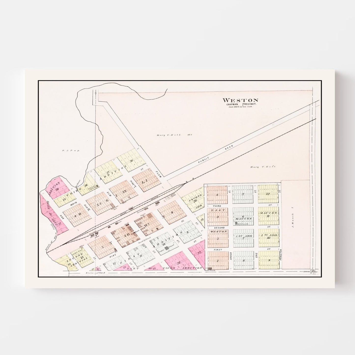 Vintage Map of Weston, Nebraska 1907 -Not available at Minden location-