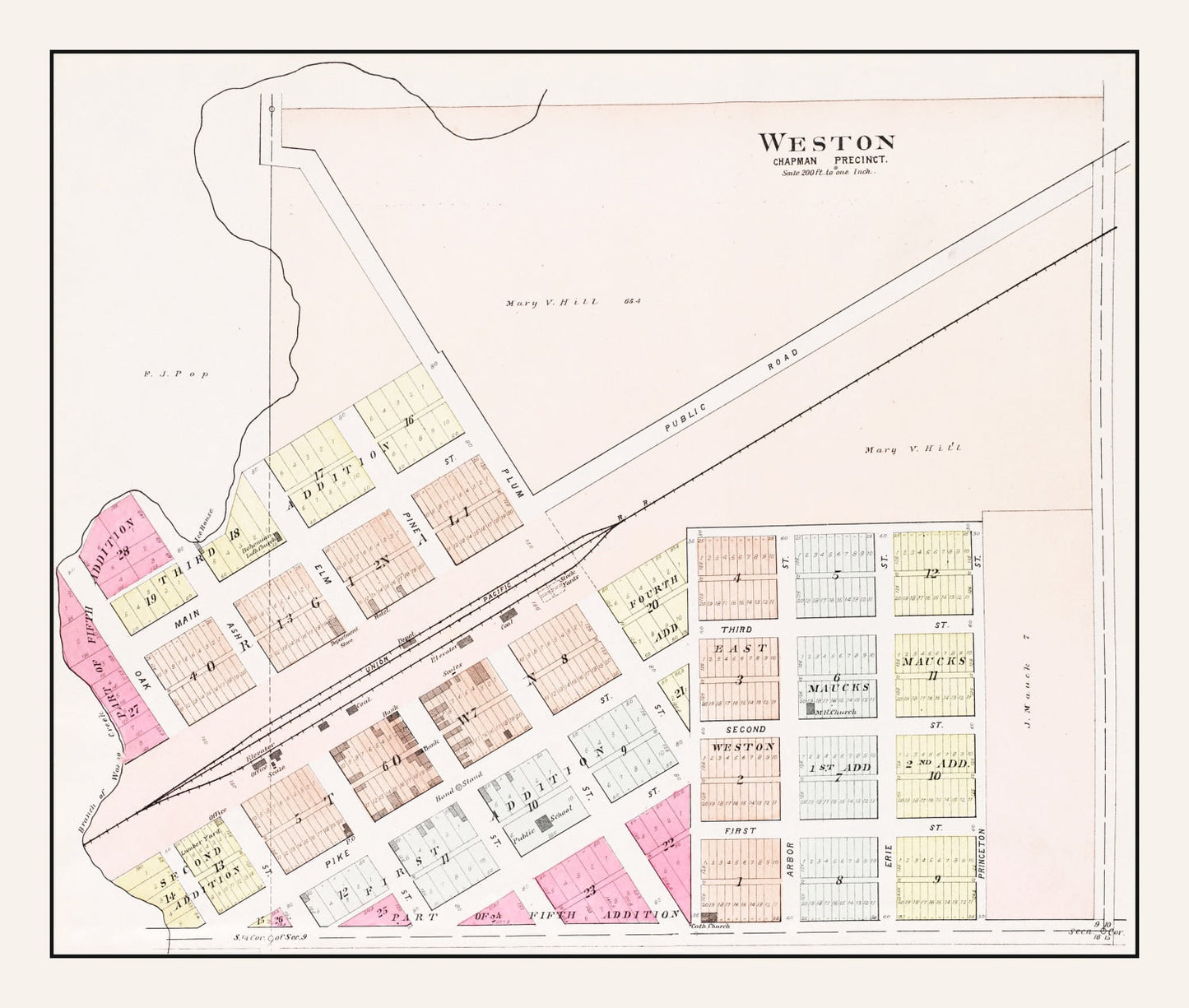 Vintage Map of Weston, Nebraska 1907 -Not available at Minden location-
