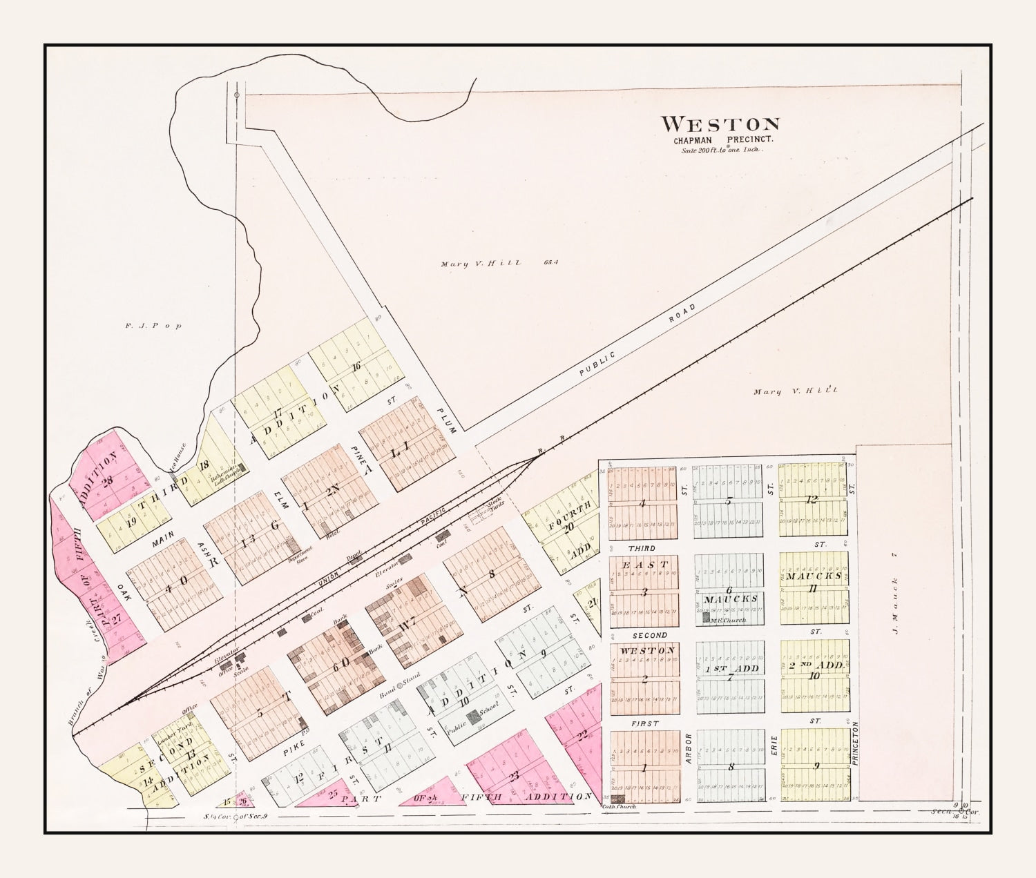 Vintage Map of Weston, Nebraska 1907 -Not available at Minden location-