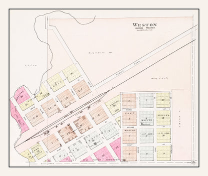 Vintage Map of Weston, Nebraska 1907 -Not available at Minden location-