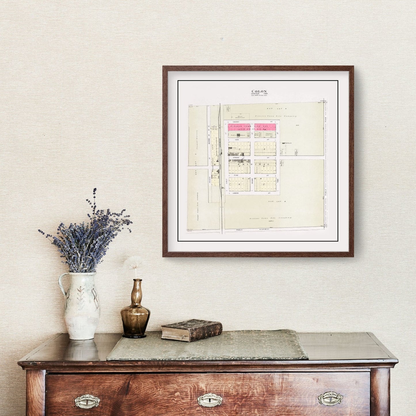 Vintage Map of Colon, Nebraska 1907 -Not available at Minden location-