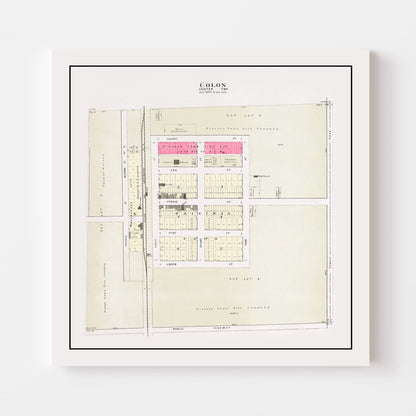 Vintage Map of Colon, Nebraska 1907 -Not available at Minden location-