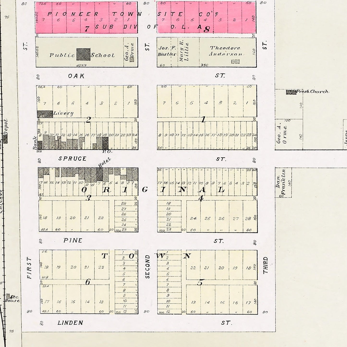 Vintage Map of Colon, Nebraska 1907 -Not available at Minden location-