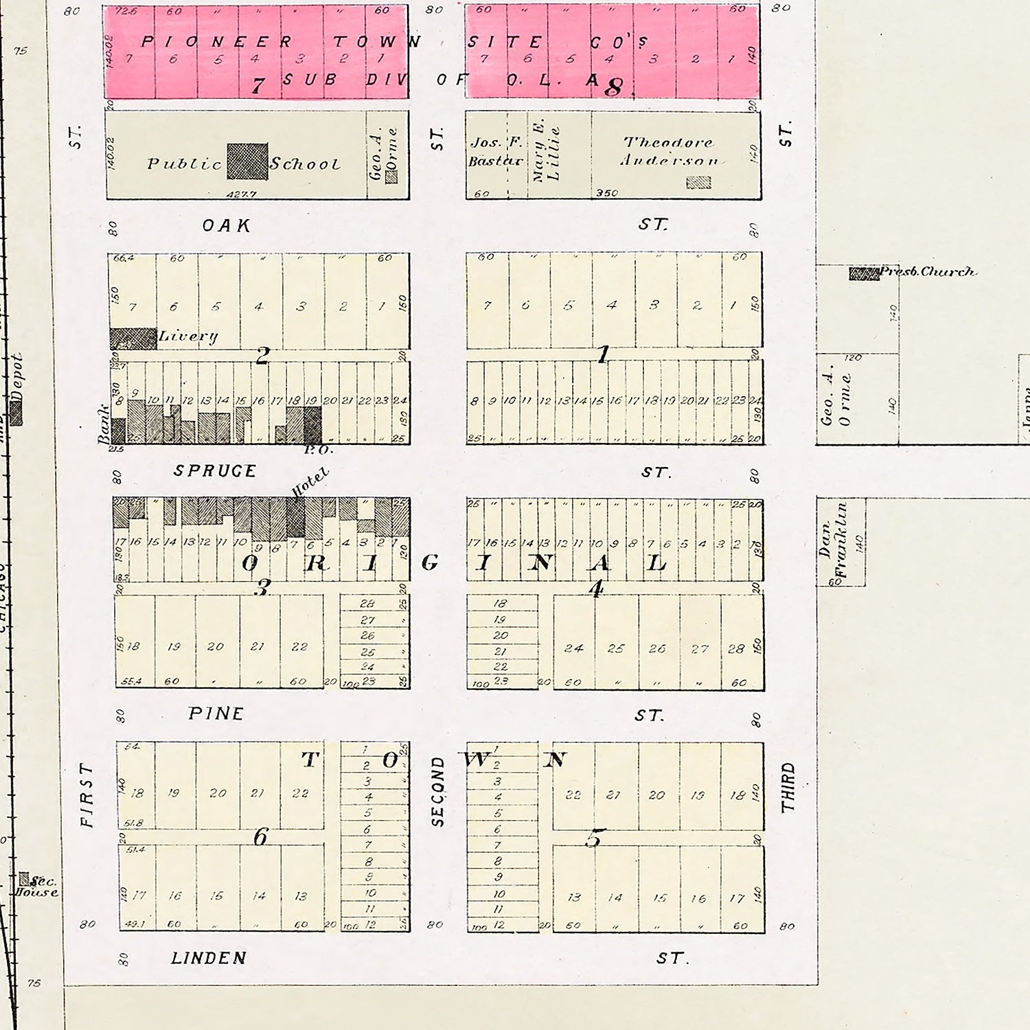 Vintage Map of Colon, Nebraska 1907 -Not available at Minden location-