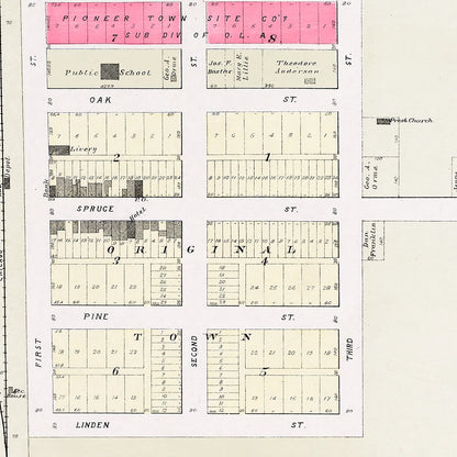 Vintage Map of Colon, Nebraska 1907 -Not available at Minden location-