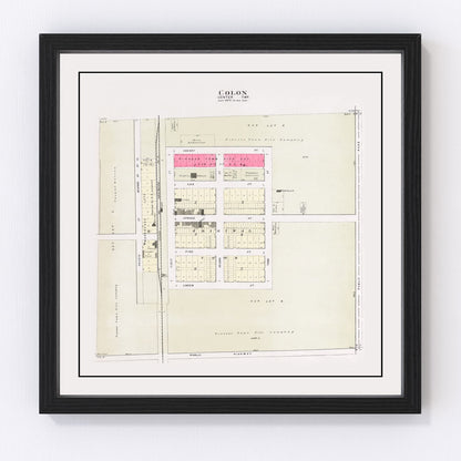 Vintage Map of Colon, Nebraska 1907 -Not available at Minden location-