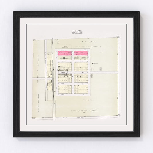 Vintage Map of Colon, Nebraska 1907 -Not available at Minden location-