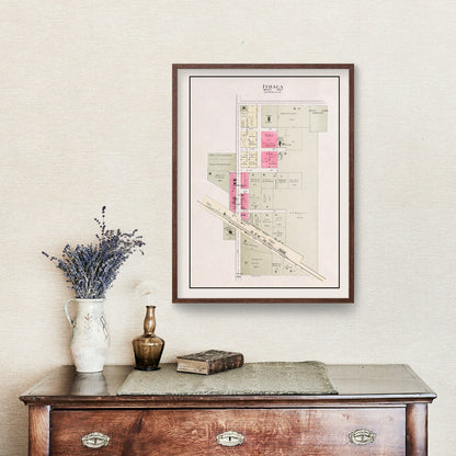 Vintage Map of Ithaca, Nebraska 1907 -Not available at Minden location-