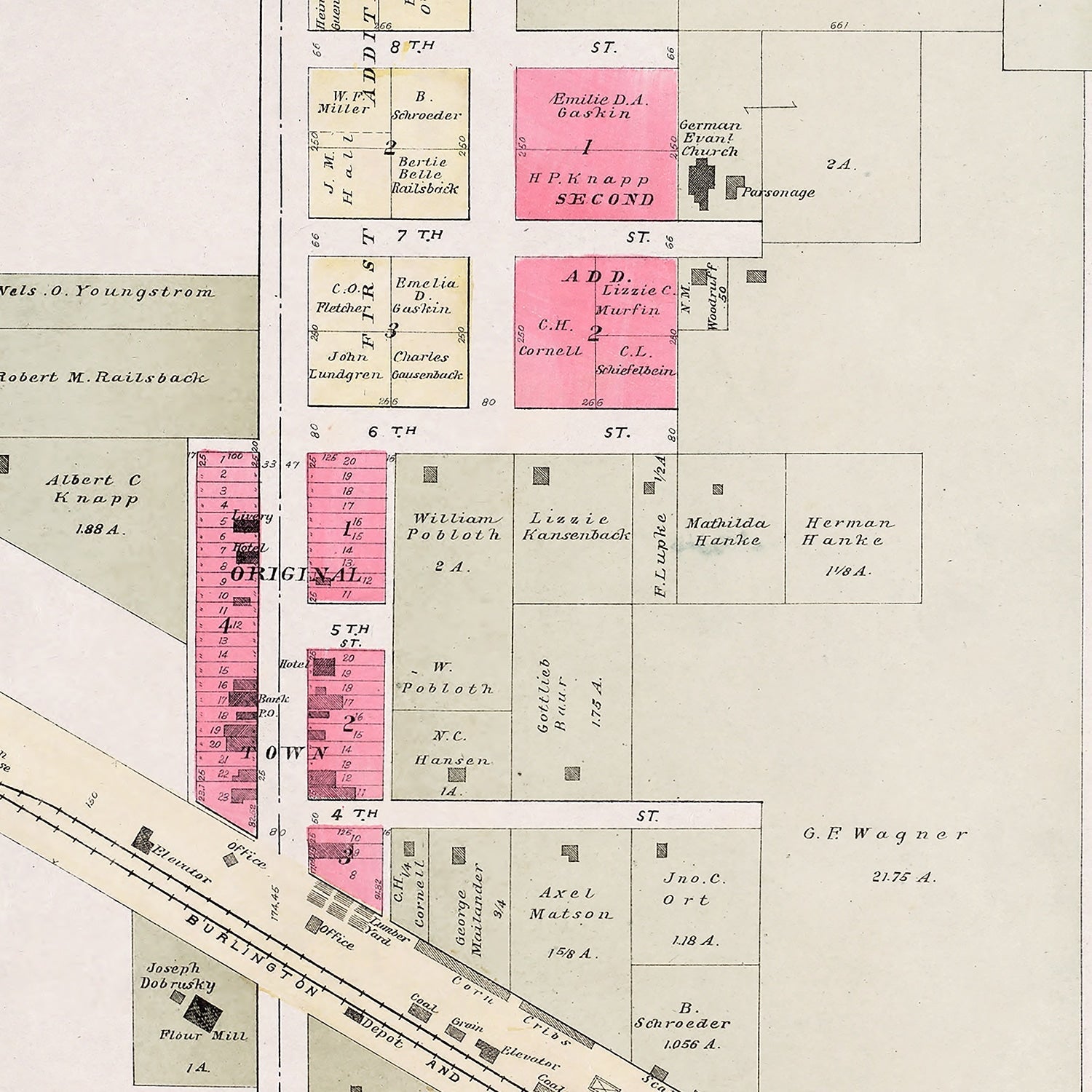 Vintage Map of Ithaca, Nebraska 1907 -Not available at Minden location-