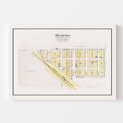 Vintage Map of Memphis, Nebraska 1907 -Not available at Minden location-