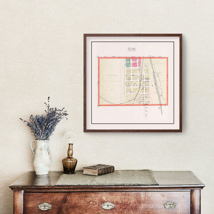 Vintage Map of Yutan, Nebraska 1907 -Not available at Minden location-