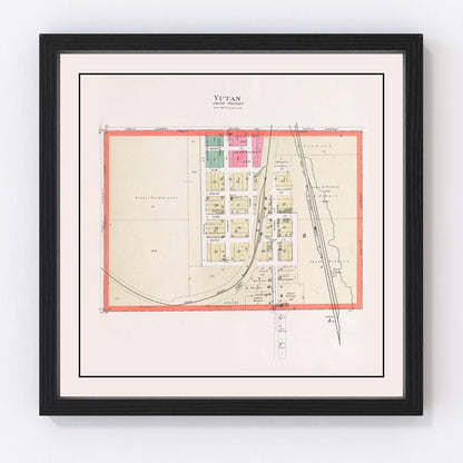 Vintage Map of Yutan, Nebraska 1907 -Not available at Minden location-