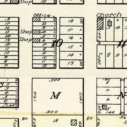 Vintage Map of Bancroft, Nebraska 1908 -Not available at Minden location-