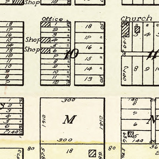 Vintage Map of Bancroft, Nebraska 1908 -Not available at Minden location-