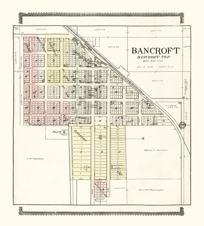 Vintage Map of Bancroft, Nebraska 1908 -Not available at Minden location-