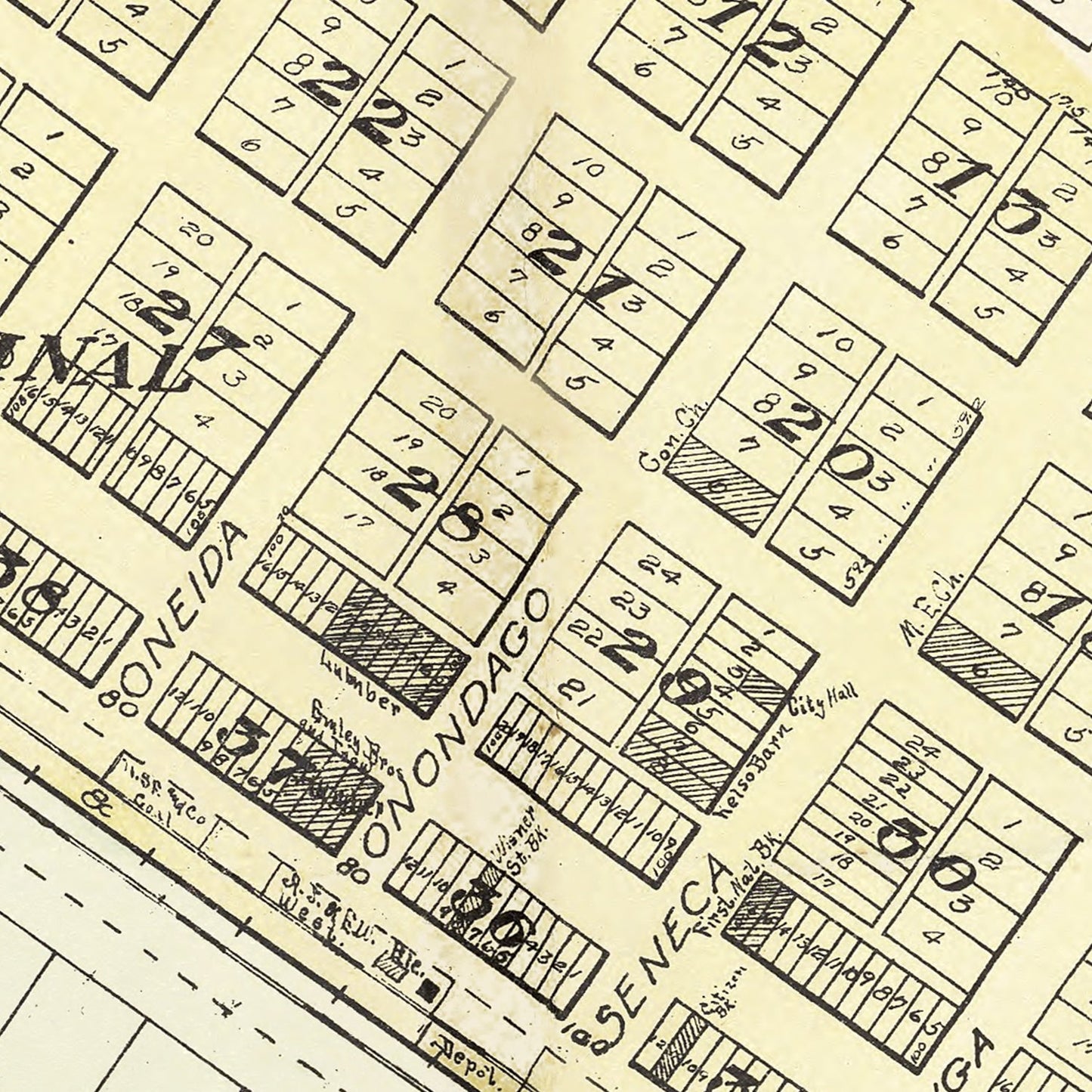 Vintage Map of Wisner, Nebraska 1908 -Not available at Minden location-