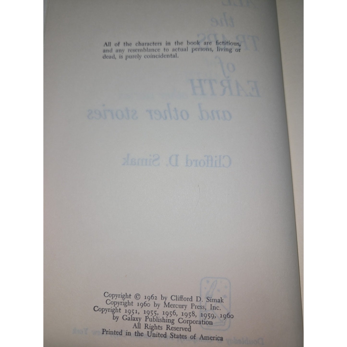 Vintage Hardcover All The Traps Of Earth & other stories Clifford D. Simak 1962