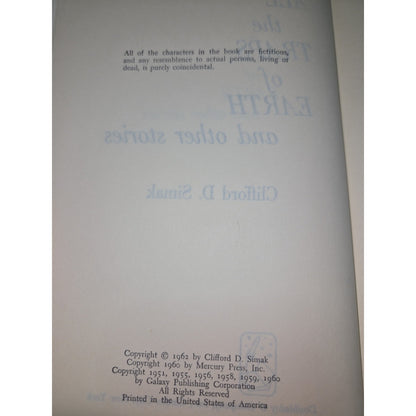 Vintage Hardcover All The Traps Of Earth & other stories Clifford D. Simak 1962