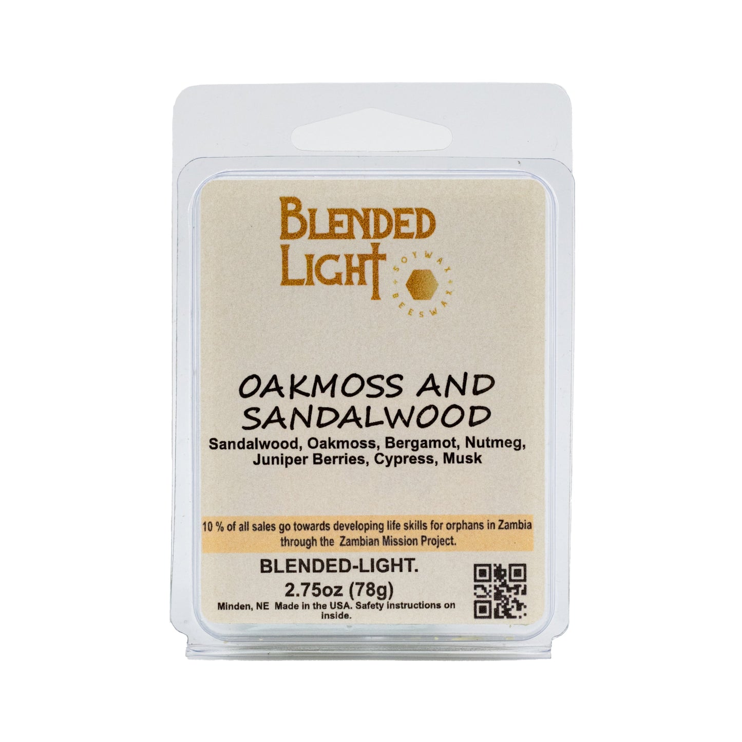 Oakmoss & Sandalwood Scented Wax Melts | 2.75 oz | Blended Light