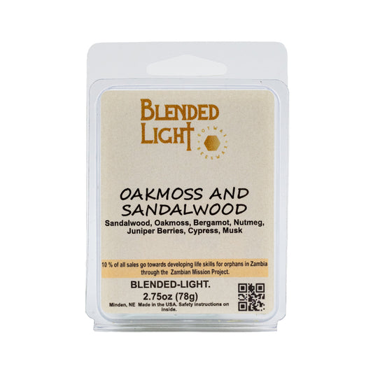 Oakmoss & Sandalwood Scented Wax Melts | 2.75 oz | Blended Light