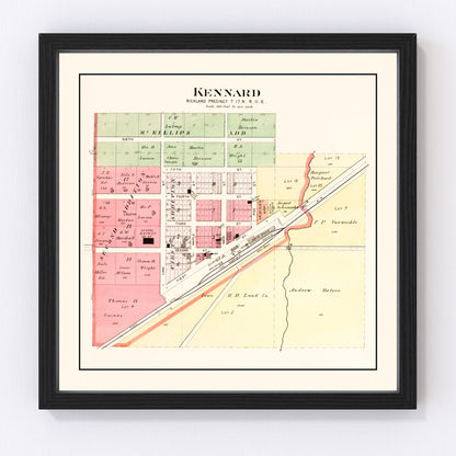 Vintage Map of Kennard, Nebraska 1908 -Not available at Minden location-