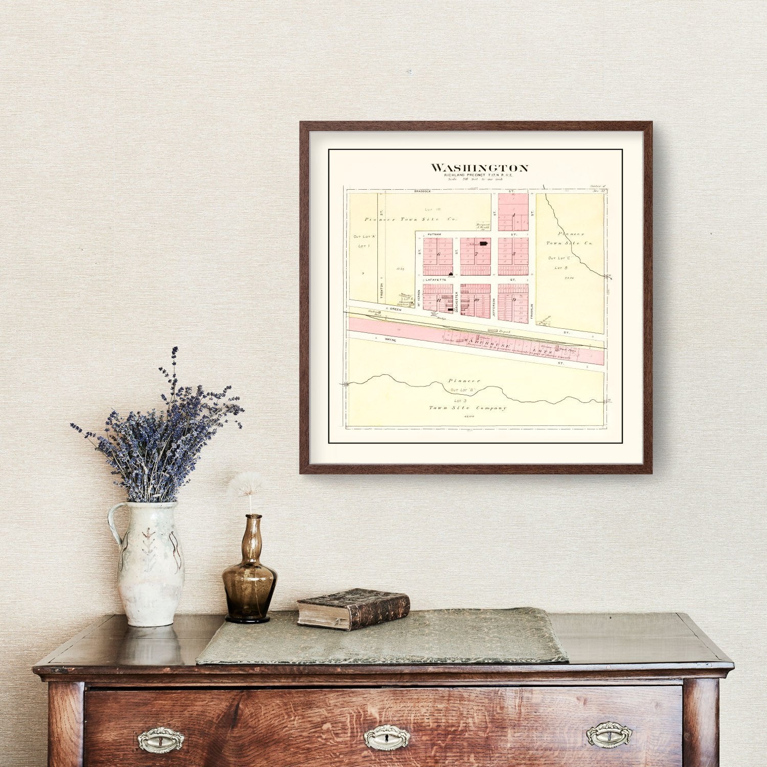 Vintage Map of Washington, Nebraska 1908 -Not available at Minden location-