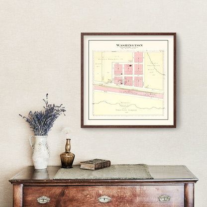 Vintage Map of Washington, Nebraska 1908 -Not available at Minden location-