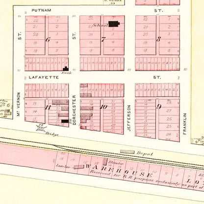 Vintage Map of Washington, Nebraska 1908 -Not available at Minden location-